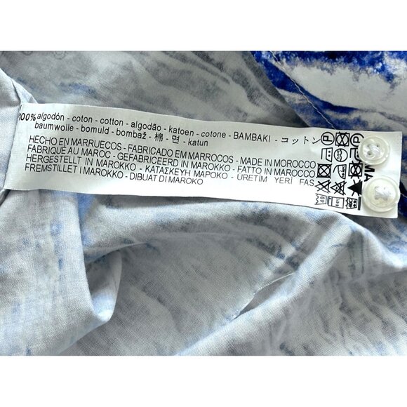 ZARA  Man ~  Slim Fit Blue & White Landscape Print Long Sleeve Shirt - Picture 4 of 10